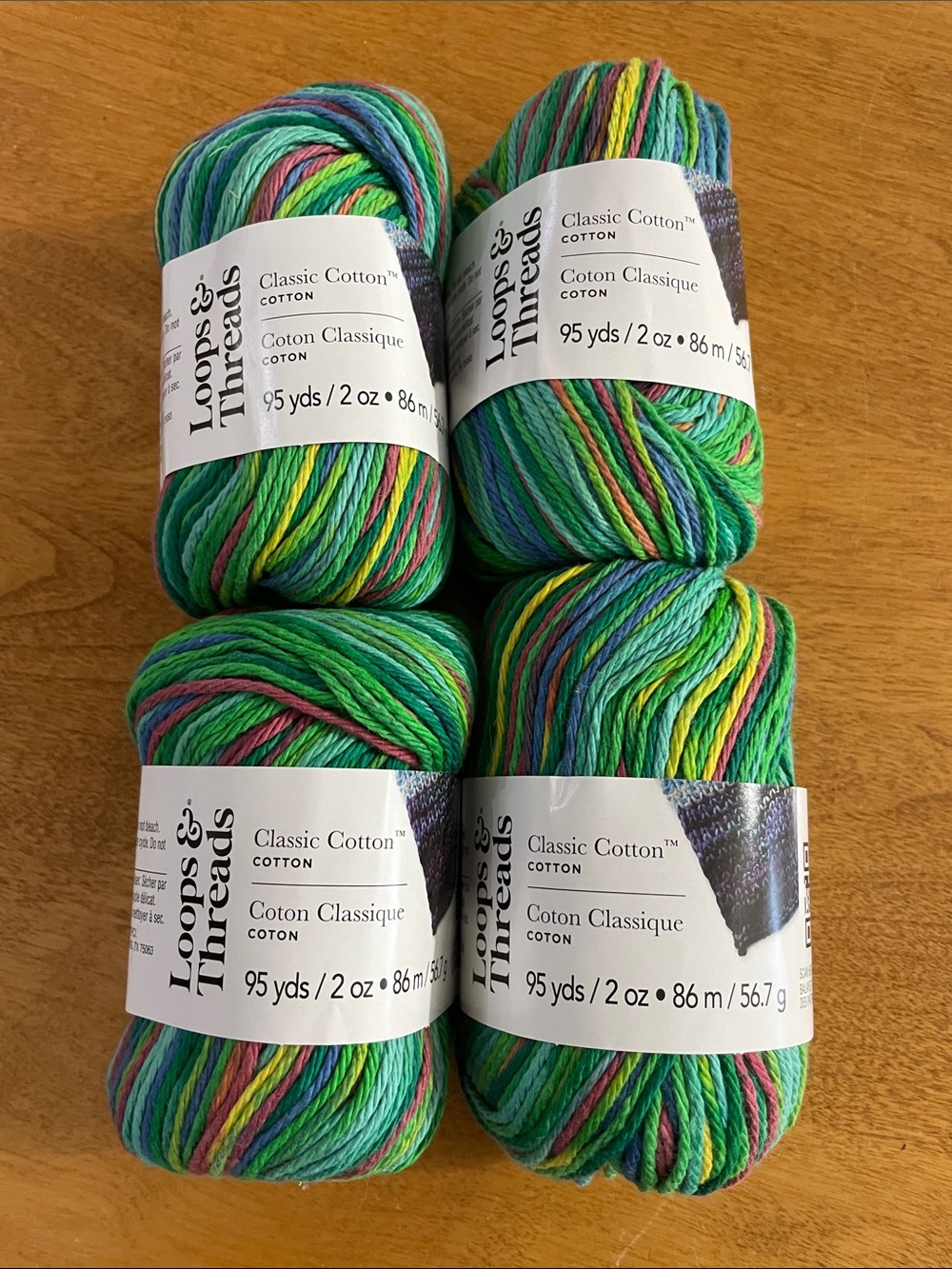 Loops & Threads Classic Cotton Variegated Cotton Yarn - Green Multicolor